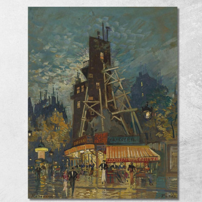 Boulevard Parigino Konstantin Alexeevich Korovin kak21 quadro stampato su tela