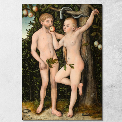 Adamo Ed Eva 2 Lucas Cranach the Elder lce3 quadro stampato su tela