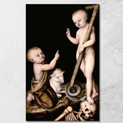 Adorazione Di Gesù Bambino Da Parte Di San Giovanni Battista Lucas Cranach the Elder lce7 quadro stampato su tela