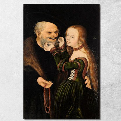 Una Coppia Male Assortita Lucas Cranach the Elder lce8 quadro stampato su tela