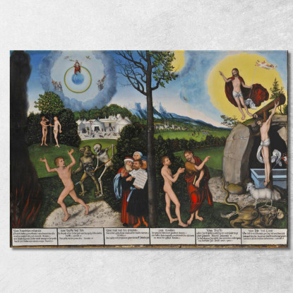 Dannazione E Redenzione Lucas Cranach the Elder lce15 quadro stampato su tela
