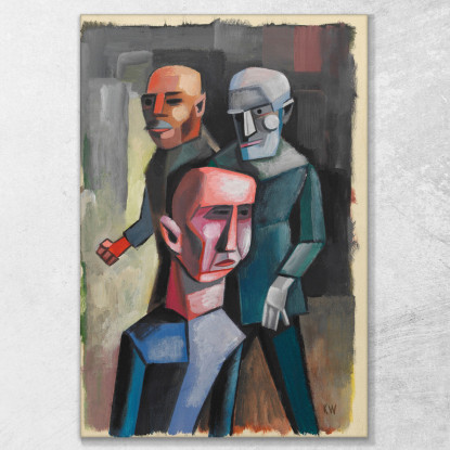 Tre Uomini N.D. Karl Wiener kwn156 quadro stampato su tela