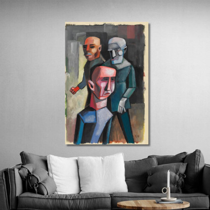 Tre Uomini N.D. Karl Wiener kwn156 quadro stampato su tela