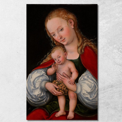 Madonna Col Bambino Con Grappoli D'Uva Lucas Cranach the Elder lce33 quadro stampato su tela
