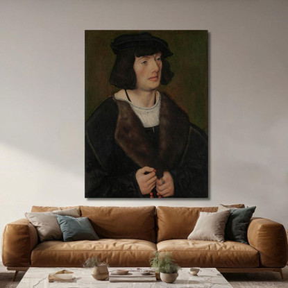 Ritratto Di Un Uomo Con Un Rosario Lucas Cranach the Elder lce43 quadro stampato su tela