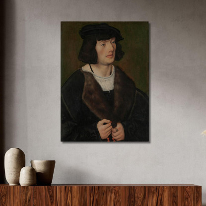 Ritratto Di Un Uomo Con Un Rosario Lucas Cranach the Elder lce43 quadro stampato su tela