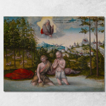 Il Battesimo Di Cristo Lucas Cranach the Elder lce61 quadro stampato su tela