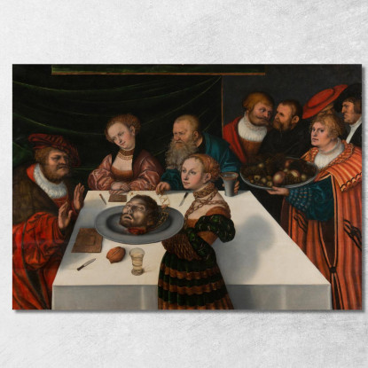 Il Banchetto Di Erode Lucas Cranach the Elder lce67 quadro stampato su tela