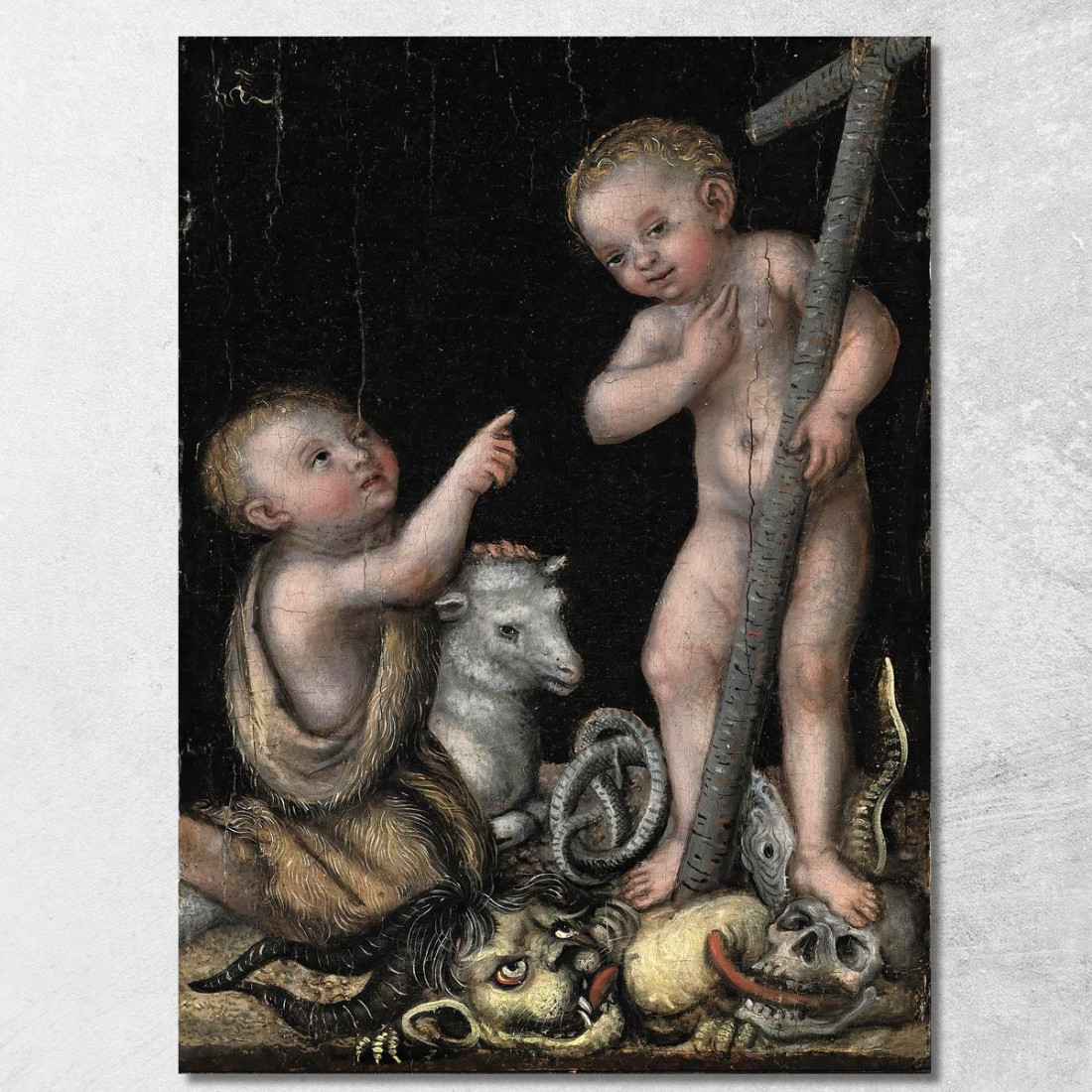 Il Bambino Gesù E San Giovanni Battista Lucas Cranach the Elder lce73 quadro stampato su tela