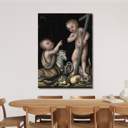 Il Bambino Gesù E San Giovanni Battista Lucas Cranach the Elder lce73 quadro stampato su tela