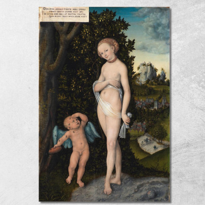 Venere Con Cupido Che Ruba Il Miele Lucas Cranach the Elder lce91 quadro stampato su tela