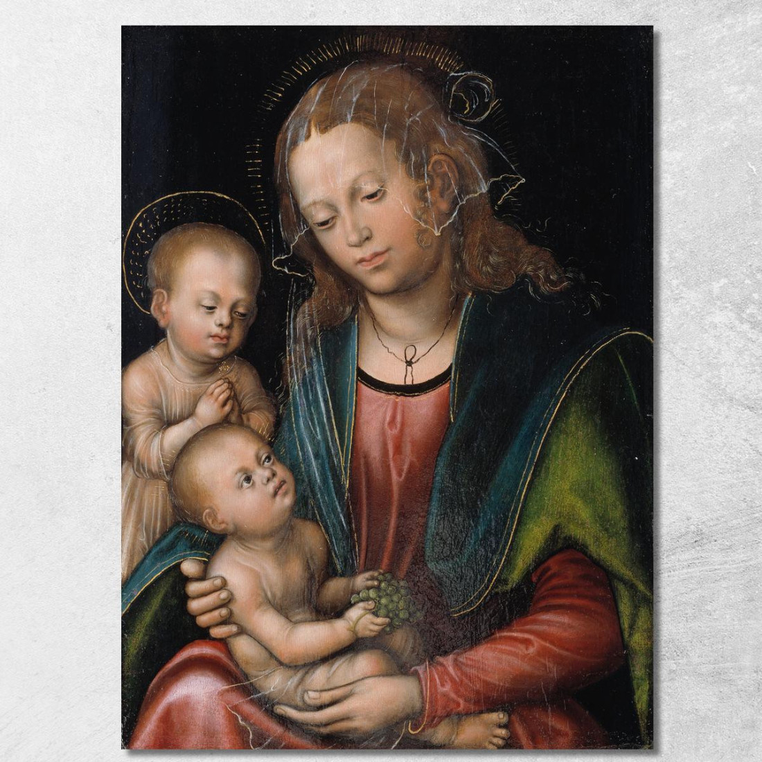 Vergine Con Il Bambino Adorata Dal Piccolo San Giovanni Lucas Cranach the Elder lce94 quadro stampato su tela