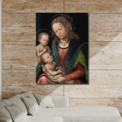 Vergine Con Il Bambino Adorata Dal Piccolo San Giovanni Lucas Cranach the Elder lce94 quadro stampato su tela