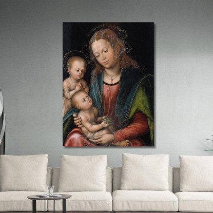 Vergine Con Il Bambino Adorata Dal Piccolo San Giovanni Lucas Cranach the Elder lce94 quadro stampato su tela