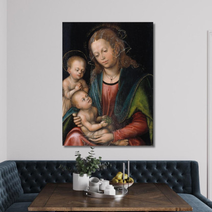 Vergine Con Il Bambino Adorata Dal Piccolo San Giovanni Lucas Cranach the Elder lce94 quadro stampato su tela