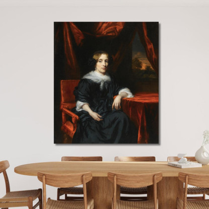 Ritratto Di Una Dama In Abito Nero Nicolaes Maes nma19 quadro stampato su tela
