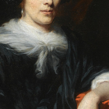 Ritratto Di Una Dama In Abito Nero Nicolaes Maes nma19 quadro stampato su tela