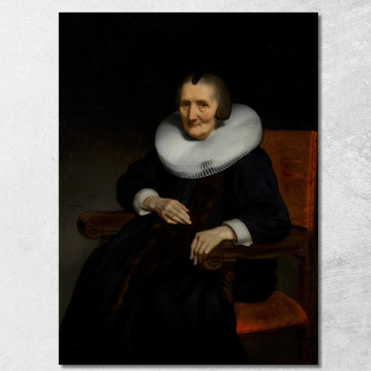 Ritratto Di Margaretha De Geer (1583-1672) Nicolaes Maes nma29 quadro stampato su tela