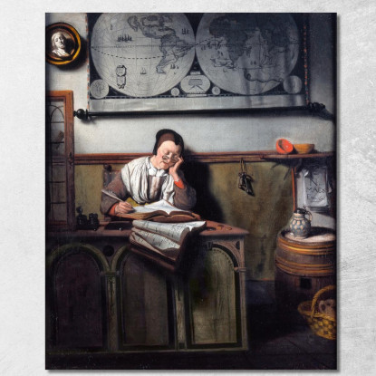 Il Contabile Nicolaes Maes nma35 quadro stampato su tela