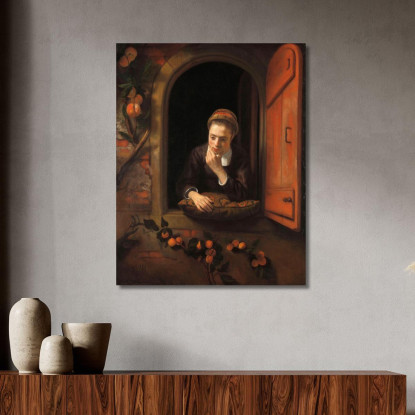 Il Sognatore Ad Occhi Aperti Nicolaes Maes nma36 quadro stampato su tela