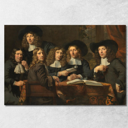 Gli Ufficiali Della Gilda Dei Chirurghi Di Amsterdam Nicolaes Maes nma39 quadro stampato su tela
