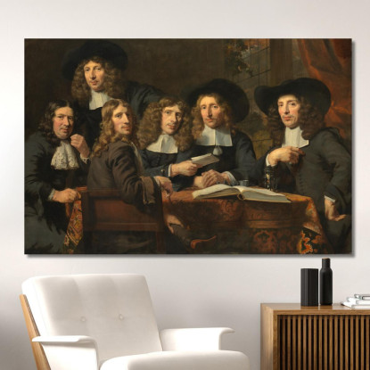 Gli Ufficiali Della Gilda Dei Chirurghi Di Amsterdam Nicolaes Maes nma39 quadro stampato su tela