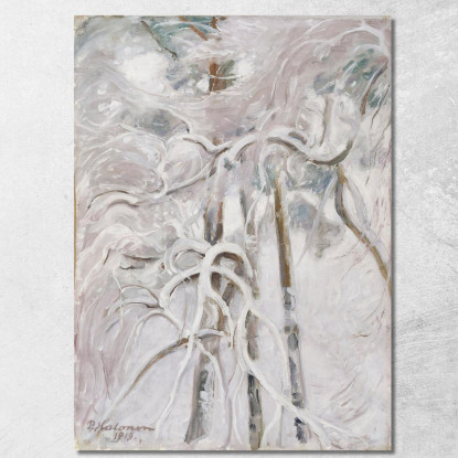 Pino Coperto Di Neve Pekka Halonen phl21 quadro stampato su tela
