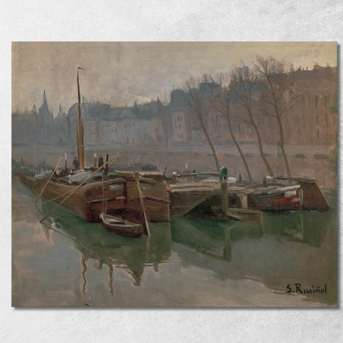 Barche Sulla Senna Santiago Rusiñol srs4 quadro stampato su tela