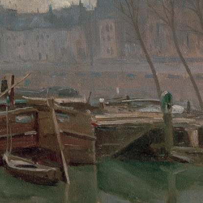 Barche Sulla Senna Santiago Rusiñol srs4 quadro stampato su tela