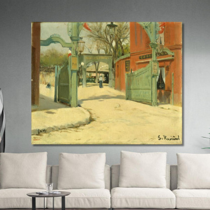 Ingresso Al Parco Del Moulin De La Galette Santiago Rusiñol srs12 quadro stampato su tela