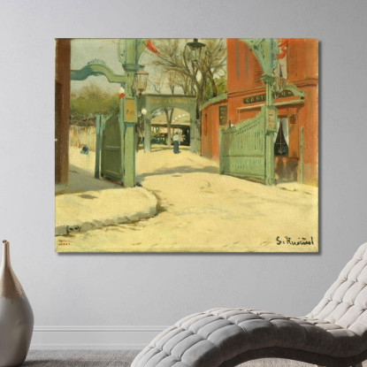 Ingresso Al Parco Del Moulin De La Galette Santiago Rusiñol srs12 quadro stampato su tela