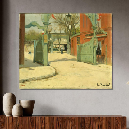 Ingresso Al Parco Del Moulin De La Galette Santiago Rusiñol srs12 quadro stampato su tela