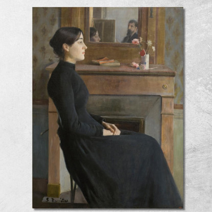 Figura Femminile Santiago Rusiñol srs13 quadro stampato su tela
