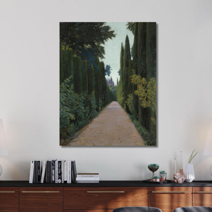 Giardini Del Generalife Granada Santiago Rusiñol srs15 quadro stampato su tela