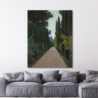 Giardini Del Generalife Granada Santiago Rusiñol srs15 quadro stampato su tela