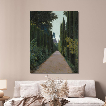 Giardini Del Generalife Granada Santiago Rusiñol srs15 quadro stampato su tela