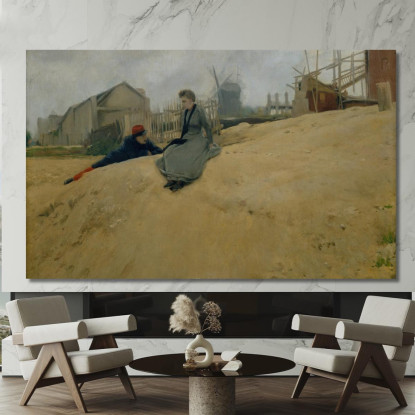 In Campagna Santiago Rusiñol srs25 quadro stampato su tela