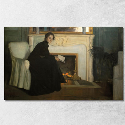 Romanzo Romantico Santiago Rusiñol srs33 quadro stampato su tela