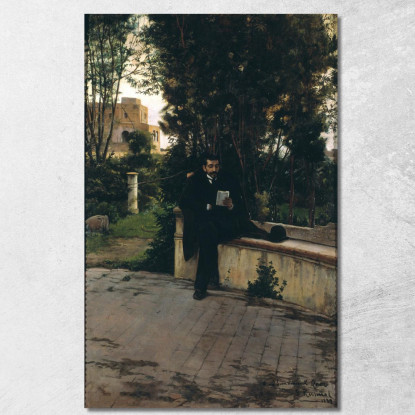 Signor Quer Nel Giardino Santiago Rusiñol srs34 quadro stampato su tela