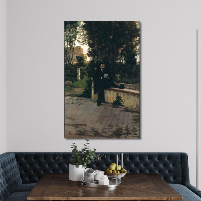 Signor Quer Nel Giardino Santiago Rusiñol srs34 quadro stampato su tela