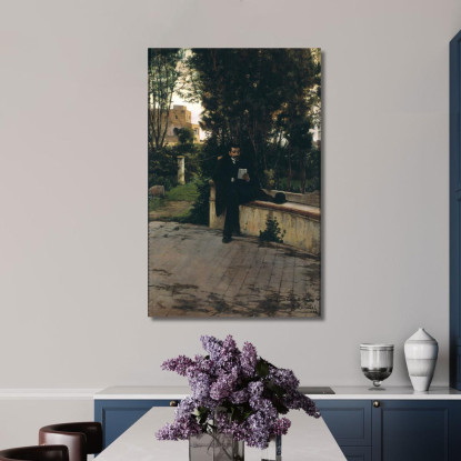 Signor Quer Nel Giardino Santiago Rusiñol srs34 quadro stampato su tela