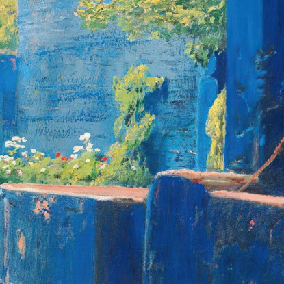 Il Cortile Blu Di Arenys Santiago Rusiñol srs36 quadro stampato su tela