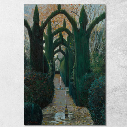 I Giardini Del Generalife Granada Santiago Rusiñol srs37 quadro stampato su tela
