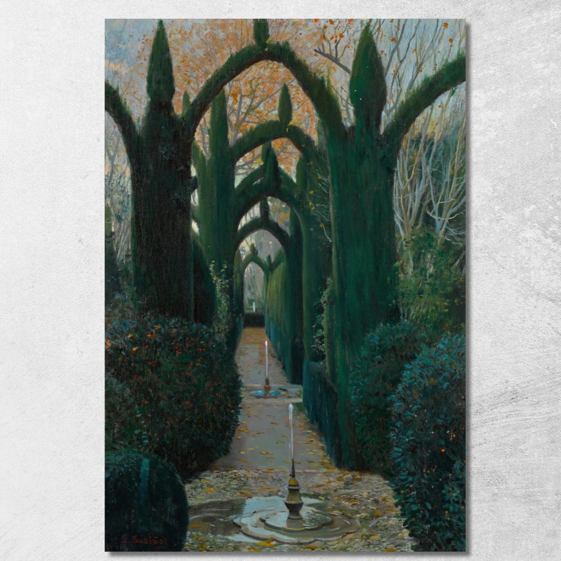 I Giardini Del Generalife Granada Santiago Rusiñol srs37 quadro stampato su tela