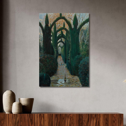 I Giardini Del Generalife Granada Santiago Rusiñol srs37 quadro stampato su tela