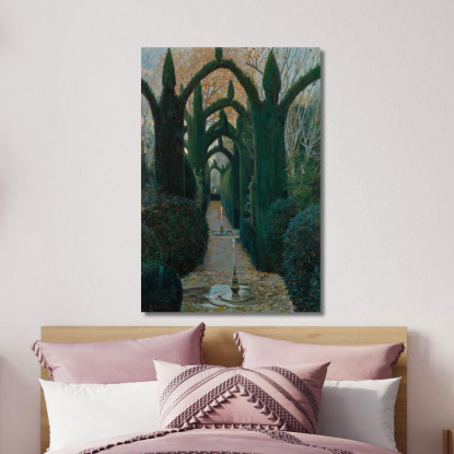 I Giardini Del Generalife Granada Santiago Rusiñol srs37 quadro stampato su tela