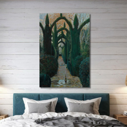 I Giardini Del Generalife Granada Santiago Rusiñol srs37 quadro stampato su tela