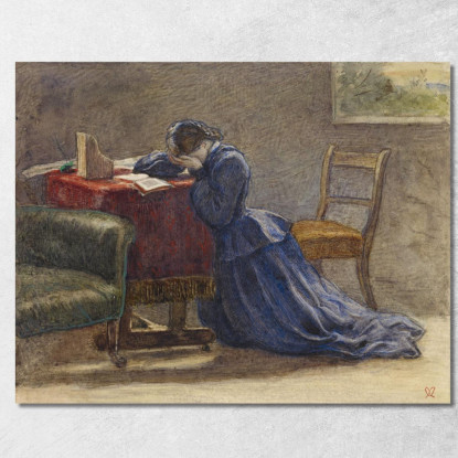 Una Moglie – In Ginocchio Sul Tappeto Con Il Viso Tra Le Mani Sir John Everett Millais jem3 quadro stampato su tela