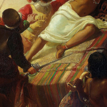 Pizarro Che Cattura L'Inca Del Perù Sir John Everett Millais jem24 quadro stampato su tela