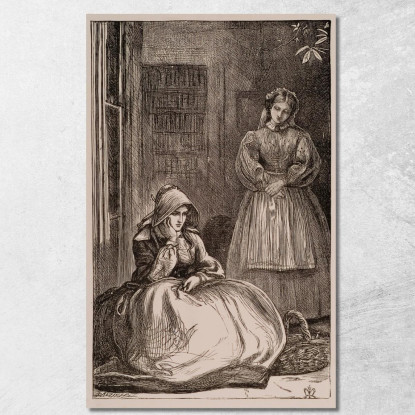 Per Favore Signora Possiamo Avere I Piselli Da Sgranare? Sir John Everett Millais jem25 quadro stampato su tela